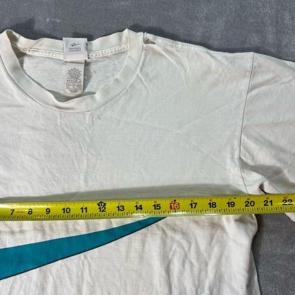 Nike Mens XL Vintage Swoosh T Shirt White Teal USA Single Stitch 90s Graphic - Picture 6 of 12